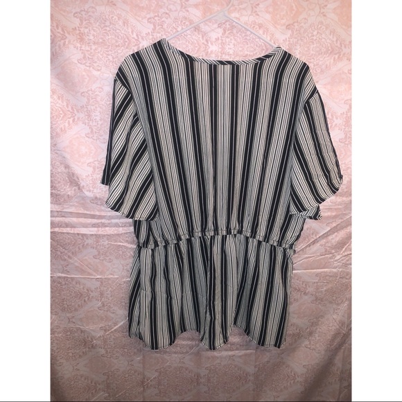 Plus Size Stripped Blouse - Picture 3 of 3